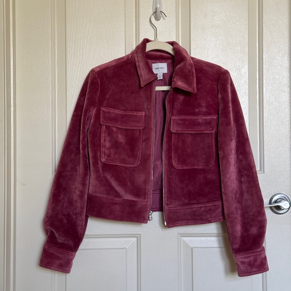NINE WEST Velvet Jacket in Pink XS